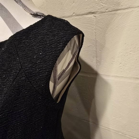 ELIZA J Embellished Sparkle Cocktail Fit & Flare Sleeveless Jeweled Dress BLK  8 - Picture 8 of 16